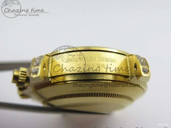 MiroTime 0306 Daytona 116589RBOW YG Rainbow Crystal BLF Best Edition Black Dial on YG Bracelet A SmoothTexture 3175